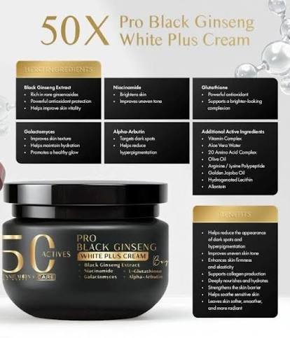 Pro Black Ginseng White Plus Cream 50 Actives - image 6